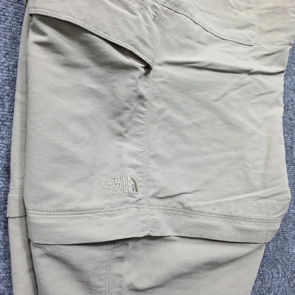 The North Face Men's XXL Convertible Hiking Pants Tan Khaki Zip Off Cargo Belted